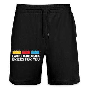 Brick Builder Brick Building Master Builder - Stanley/Stella Trainer Unisex Organic Jogging Shorts - black - Front - Nik (191cm) & Marisol (170cm)