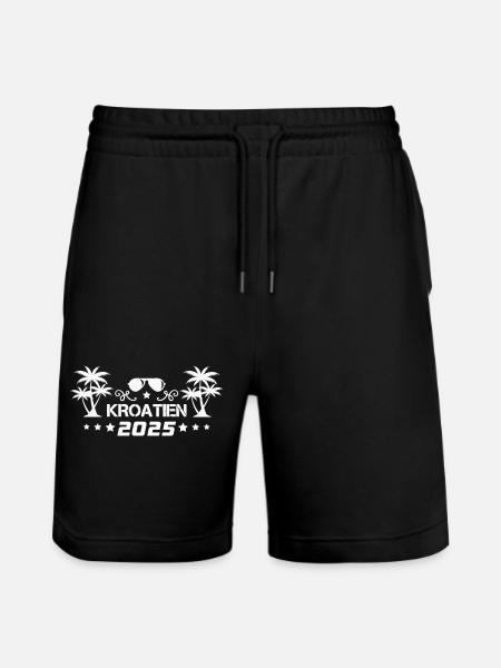 kroatien 2025 - Stanley/Stella Unisex Bio Joggingshorts Trainer  - Schwarz