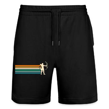 Bogenschütze Bogenschießen - Stanley/Stella Unisex Bio Joggingshorts Trainer  - Schwarz - Vorne - Nik (191cm) & Marisol (170cm)
