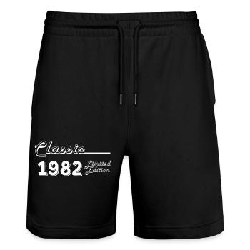 Classic 1982 édition limitée - Short de jogging bio TRAINER Stanley/Stella unisexe - noir - Devant - Nik (191cm) & Marisol (170cm)