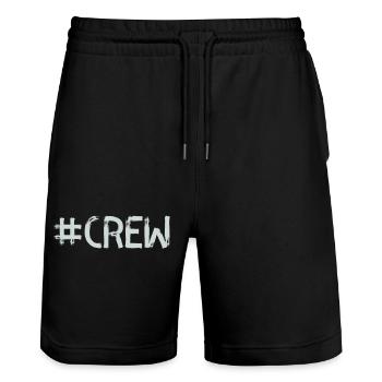Crew 1 - Stanley/Stella Trainer Unisex Organic Jogging Shorts - black - Front - Nik (191cm) & Marisol (170cm)
