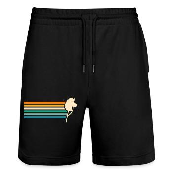 Steckenpferd Hobby Horsing - Stanley/Stella Unisex Bio Joggingshorts Trainer  - Schwarz - Vorne - Nik (191cm) & Marisol (170cm)