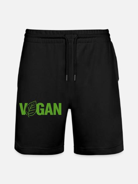 Vegan Planze Veganer - Stanley/Stella Unisex Bio Joggingshorts Trainer - Schwarz
