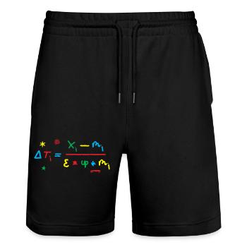 Executive Scrawler: Tariff Formula - Stanley/Stella Trainer Unisex Organic Jogging Shorts - black - Front - Nik (191cm) & Marisol (170cm)