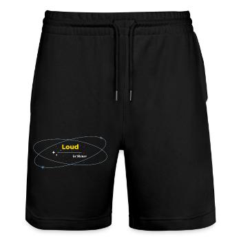 Loud in Silence dunkles Shirt - Stanley/Stella Unisex Bio Joggingshorts Trainer  - Schwarz - Vorne - Nik (191cm) & Marisol (170cm)