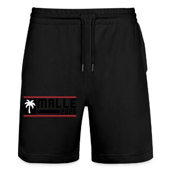 Malle 2025 Palme - Stanley/Stella Unisex Bio Joggingshorts Trainer  - Schwarz - Vorne - Nik (191cm) & Marisol (170cm)