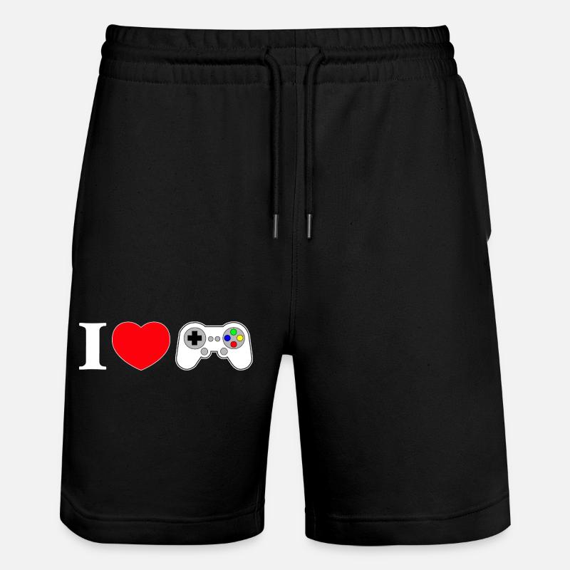 I love gaming - Stanley/Stella Unisex Bio Joggingshorts Trainer  - Schwarz