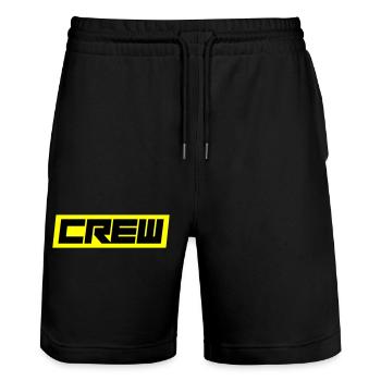 Crew - Stanley/Stella Trainer Unisex Organic Jogging Shorts - black - Front - Nik (191cm) & Marisol (170cm)