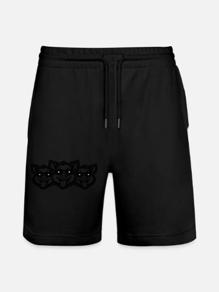Party Sow Pigs - Stanley/Stella Trainer Unisex Organic Jogging Shorts - black