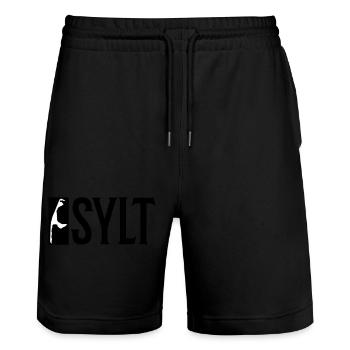 Vacances Sylt - Short de jogging bio TRAINER Stanley/Stella unisexe - noir - Devant - Nik (191cm) & Marisol (170cm)