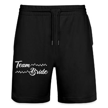 Équipe Bride - Short de jogging bio TRAINER Stanley/Stella unisexe - noir - Devant - Nik (191cm) & Marisol (170cm)