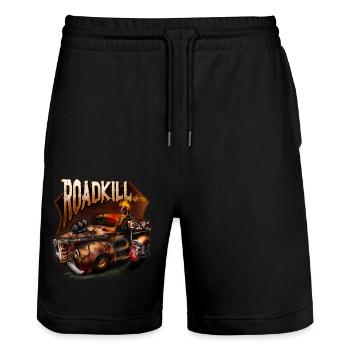 RoadKill - Stanley/Stella Trainer Unisex Organic Jogging Shorts - black - Front - Nik (191cm) & Marisol (170cm)