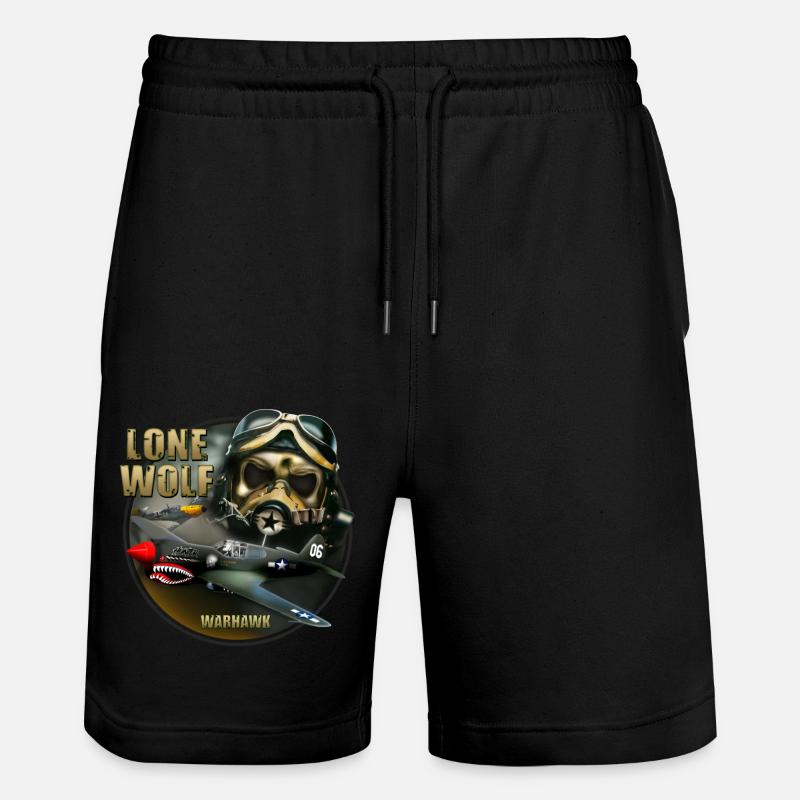 P40 Warhawk Lone Wolf - Stanley/Stella Trainer Unisex Organic Jogging Shorts - black