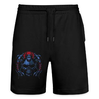 SKUL Rot Blau - Stanley/Stella Unisex Bio Joggingshorts Trainer  - Schwarz - Vorne - Nik (191cm) & Marisol (170cm)
