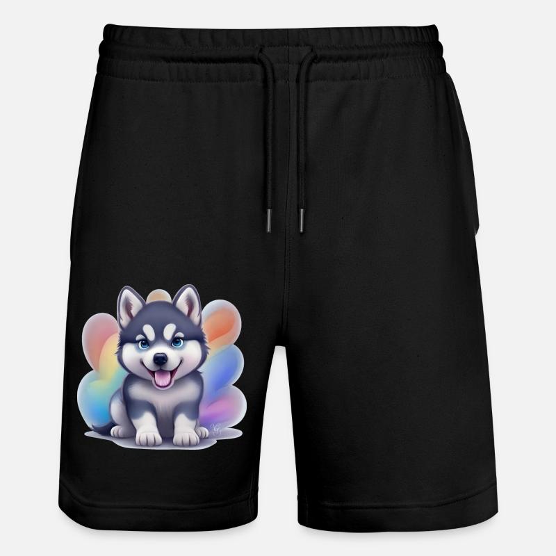Chiot Husky Sibérien - Short de jogging bio TRAINER Stanley/Stella unisexe - noir