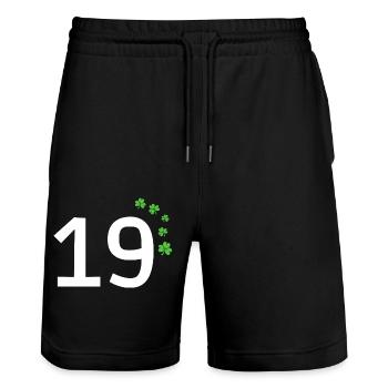 19 - Stanley/Stella Unisex Bio Joggingshorts Trainer  - Schwarz - Vorne - Nik (191cm) & Marisol (170cm)
