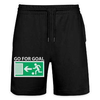 Go for Goal | Tor | Fussball | Soccer - Short de jogging bio TRAINER Stanley/Stella unisexe - noir - Devant - Nik (191cm) & Marisol (170cm)