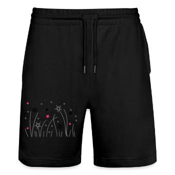 grashalme - Stanley/Stella Unisex Bio Joggingshorts Trainer  - Schwarz - Vorne - Nik (191cm) & Marisol (170cm)