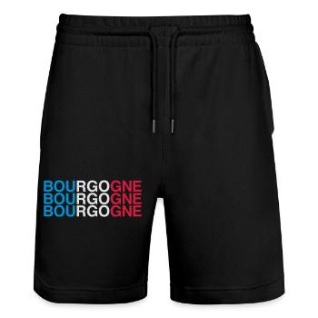 BOURGOGNE Frankreich France Flag - Stanley/Stella Unisex Bio Joggingshorts Trainer  - Schwarz - Vorne - Nik (191cm) & Marisol (170cm)