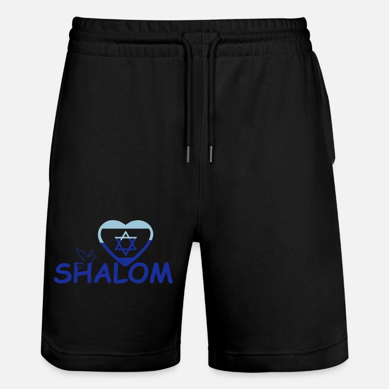 Shalom Geschenk - Stanley/Stella Unisex Bio Joggingshorts Trainer  - Schwarz