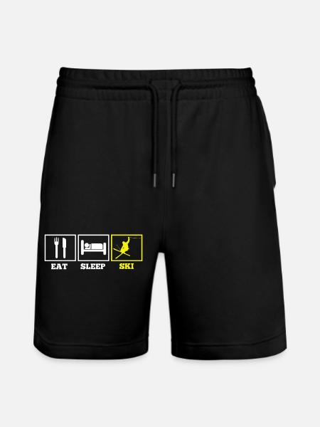 eat sleep SKI - Stanley/Stella Unisex Bio Joggingshorts Trainer - Schwarz