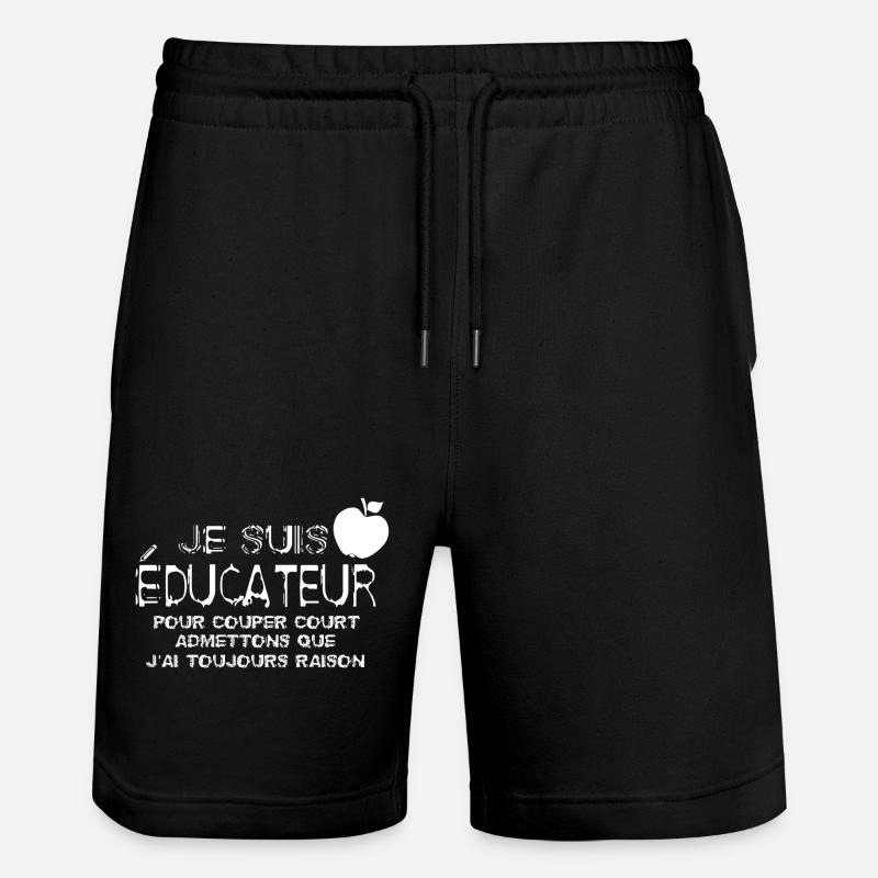 Je suis Éducateur - Short de jogging bio TRAINER Stanley/Stella unisexe - noir