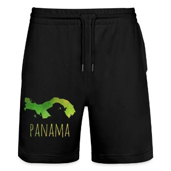 panama - Stanley/Stella Unisex Bio Joggingshorts Trainer  - Schwarz - Vorne - Nik (191cm) & Marisol (170cm)