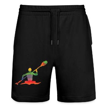 Kanut - Stanley/Stella Unisex Bio Joggingshorts Trainer  - Schwarz - Vorne - Nik (191cm) & Marisol (170cm)