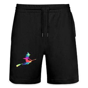 Colorful witch - Stanley/Stella Trainer Unisex Organic Jogging Shorts - black - Front - Nik (191cm) & Marisol (170cm)