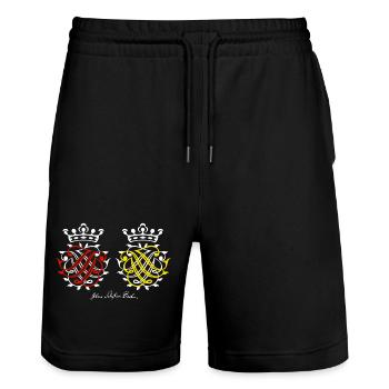 Johann Sebastian Bach seal - Stanley/Stella Trainer Unisex Organic Jogging Shorts - black - Front - Nik (191cm) & Marisol (170cm)