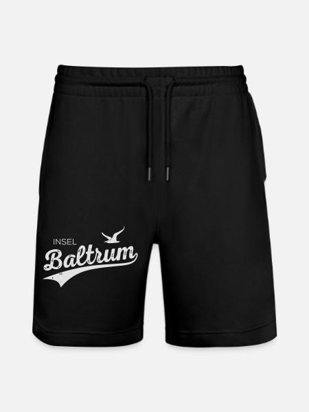 Baltrum-Logo Möwe - Stanley/Stella Unisex Bio Joggingshorts Trainer  - Schwarz