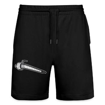 DJ-System, Djing, Needle, Turntablism - Stanley/Stella Unisex Bio Joggingshorts Trainer  - Schwarz - Vorne - Nik (191cm) & Marisol (170cm)