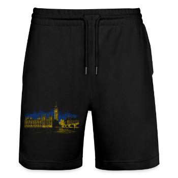 Big Ben - Short de jogging bio TRAINER Stanley/Stella unisexe - noir - Devant - Nik (191cm) & Marisol (170cm)