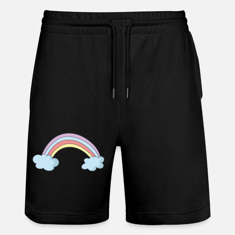 rainbow - Stanley/Stella Trainer Unisex Organic Jogging Shorts - black