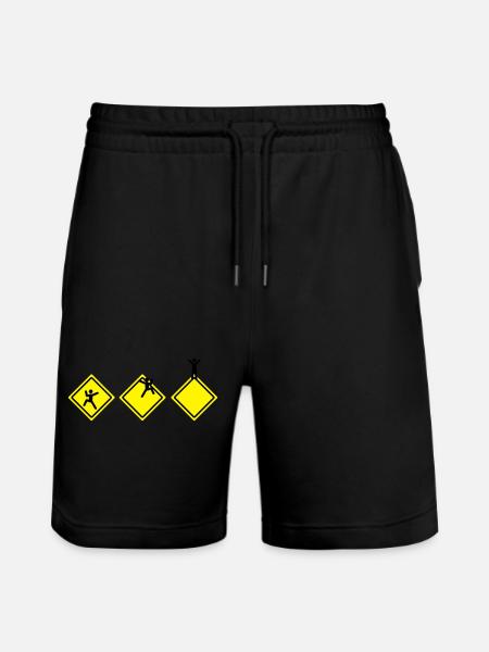 climbing roadsigns - Stanley/Stella Trainer Unisex Organic Jogging Shorts - black
