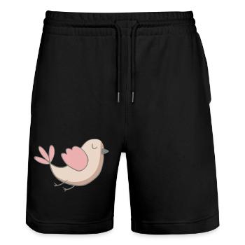 bird - Stanley/Stella Trainer Unisex Organic Jogging Shorts - black - Front - Nik (191cm) & Marisol (170cm)
