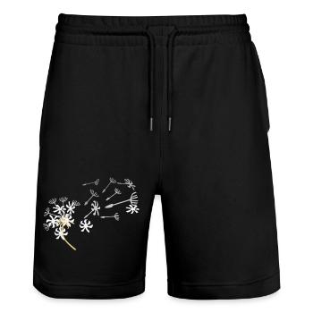 Pusteblume Samenflug Design - Stanley/Stella Unisex Bio Joggingshorts Trainer  - Schwarz - Vorne - Nik (191cm) & Marisol (170cm)