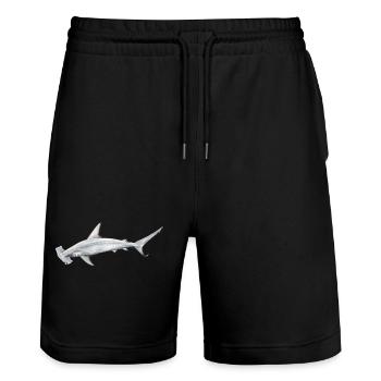 Tiburon martillon - Hammerhead shark - Requin - Stanley/Stella Trainer Unisex Organic Jogging Shorts - black - Front - Nik (191cm) & Marisol (170cm)