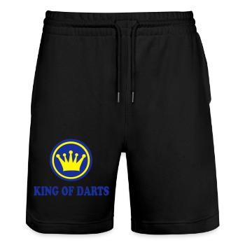 2541614 14229404 darts - Short de jogging bio TRAINER Stanley/Stella unisexe - noir - Devant - Nik (191cm) & Marisol (170cm)