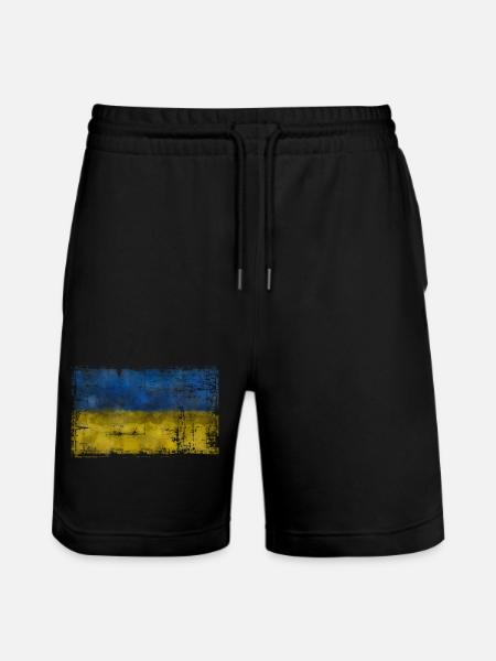 Ukraine - Stanley/Stella Unisex Bio Joggingshorts Trainer  - Schwarz