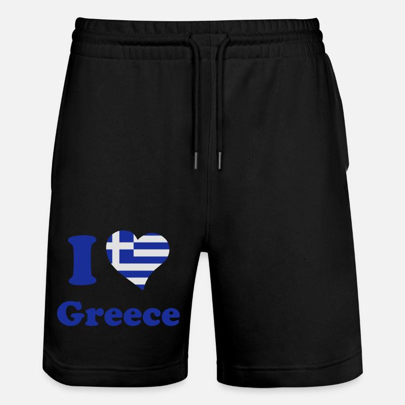 I love Greece - J'aime la Grèce - Short de jogging bio TRAINER Stanley/Stella unisexe - noir