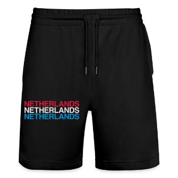 Pays-Bas Pays-Bas Pays-Bas Drapeau de la Hollande - Short de jogging bio TRAINER Stanley/Stella unisexe - noir - Devant - Nik (191cm) & Marisol (170cm)