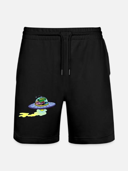 Alien alien spacecraft - Stanley/Stella Trainer Unisex Organic Jogging Shorts - black