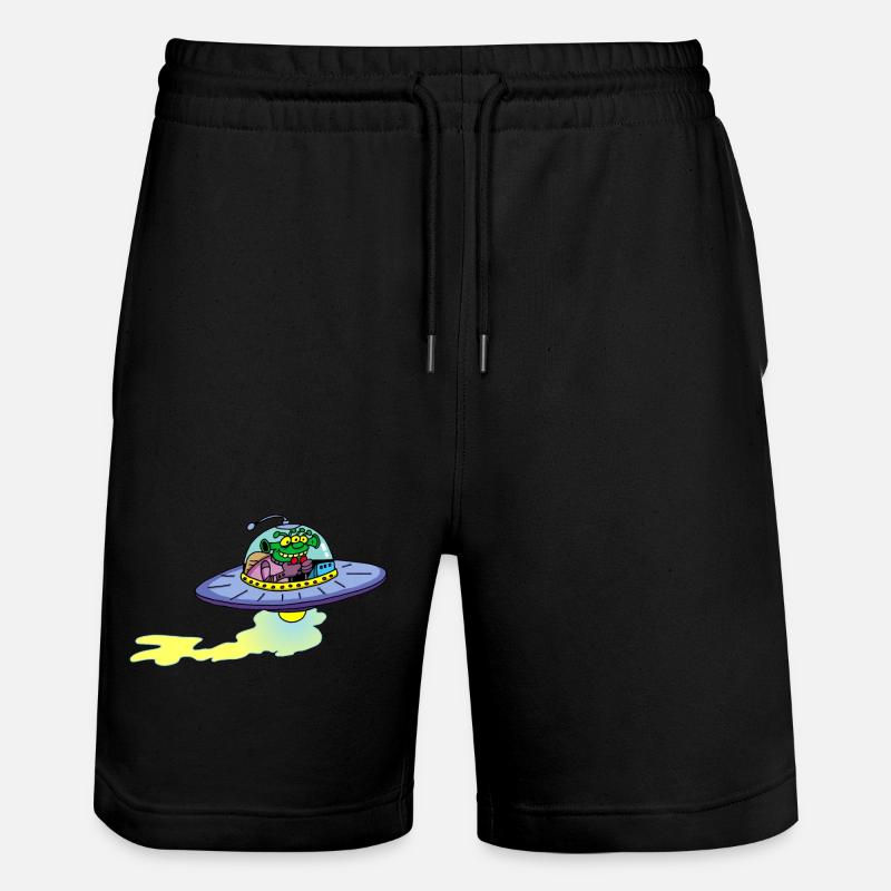 Alien alien spacecraft - Stanley/Stella Trainer Unisex Organic Jogging Shorts - black