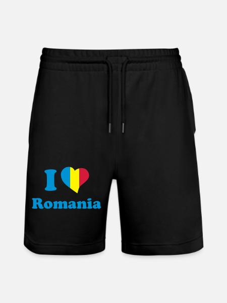 I love Romania - Stanley/Stella Trainer Unisex Organic Jogging Shorts - black