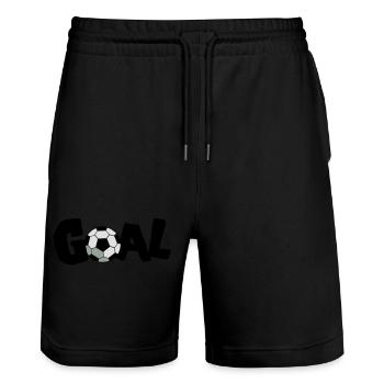 Fußball Ziel! FUSSBALL! - Stanley/Stella Unisex Bio Joggingshorts Trainer  - Schwarz - Vorne - Nik (191cm) & Marisol (170cm)