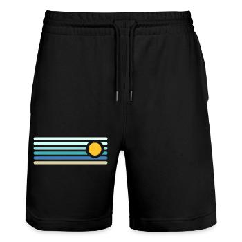 Plage - Short de jogging bio TRAINER Stanley/Stella unisexe - noir - Devant - Nik (191cm) & Marisol (170cm)