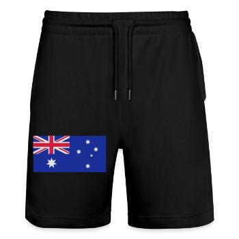 Australische Flagge - Stanley/Stella Unisex Bio Joggingshorts Trainer  - Schwarz - Vorne - Nik (191cm) & Marisol (170cm)