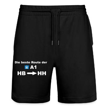 Le meilleur itinéraire de l’A1 Bremen Hamburg cadeau - Short de jogging bio TRAINER Stanley/Stella unisexe - noir - Devant - Nik (191cm) & Marisol (170cm)