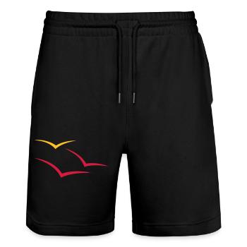 Mouettes - Short de jogging bio TRAINER Stanley/Stella unisexe - noir - Devant - Nik (191cm) & Marisol (170cm)